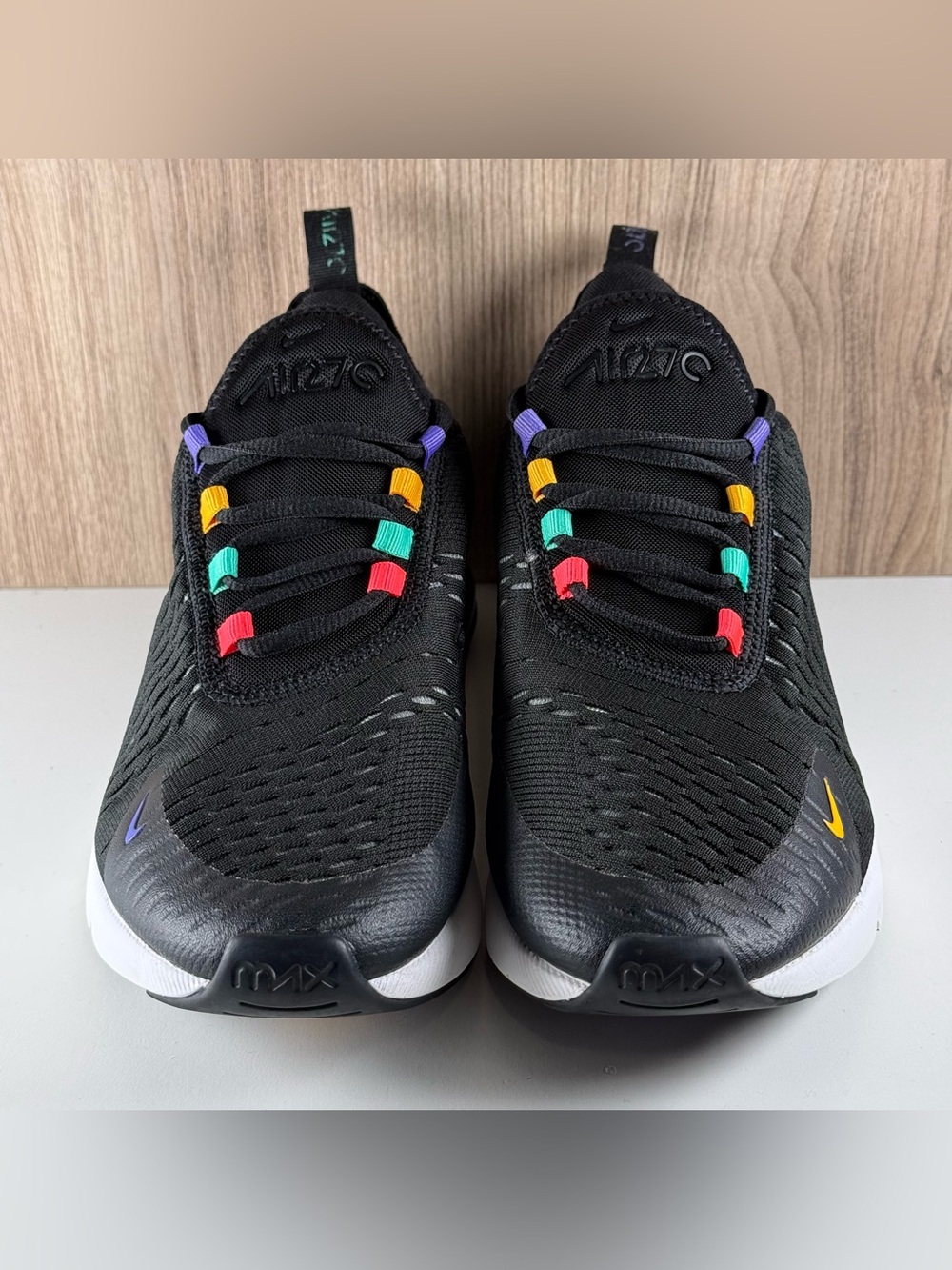 Nike Air Max 270 Game Change Black Multi Color Shoes CJ6960-001 GS 7Y / Wmns 8.5 - Picture 2 of 9